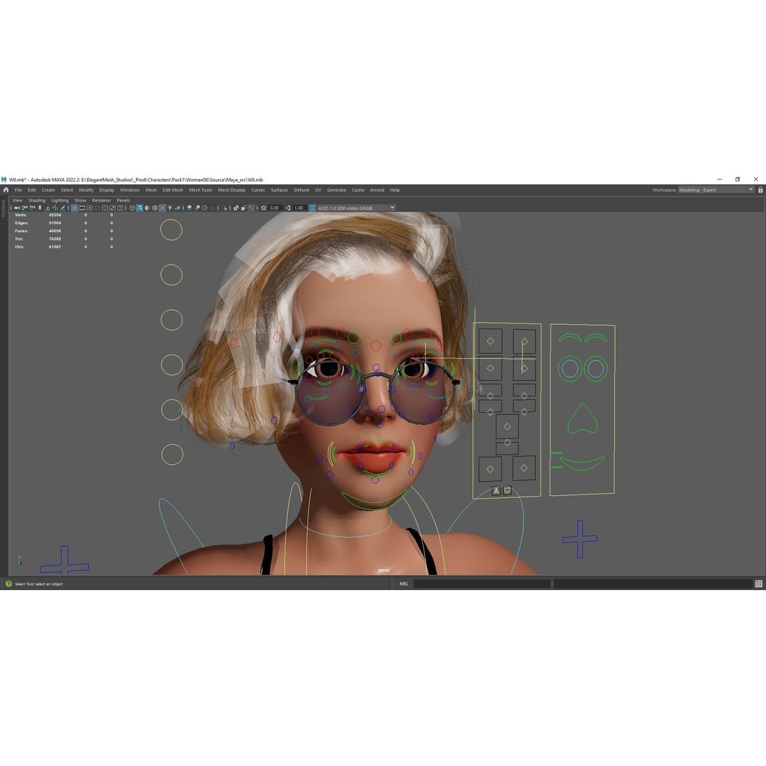 Stylized Cartoon Woman 3D Model – Low Poly Rigged Character, FBX, Blender - View 22