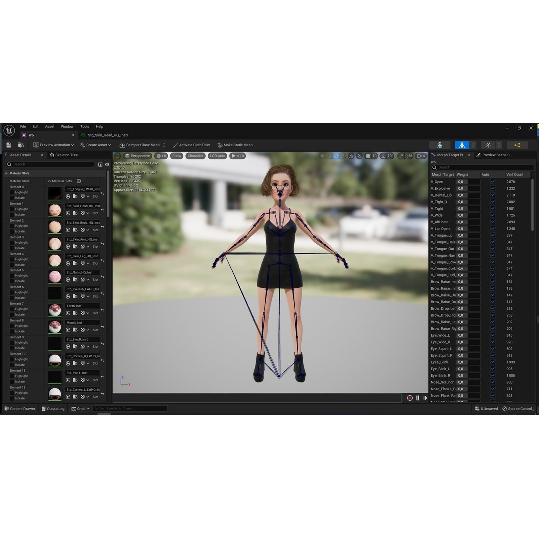 Stylized Cartoon Woman 3D Model – Low Poly Rigged Character, FBX, Blender - View 30