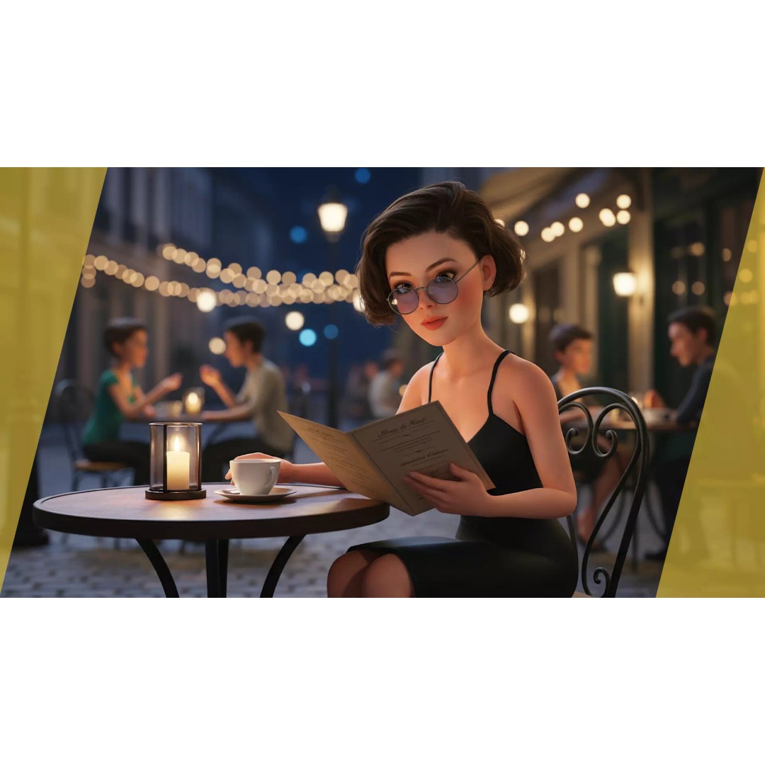 Stylized Cartoon Woman 3D Model – Low Poly Rigged Character, FBX, Blender - View 5