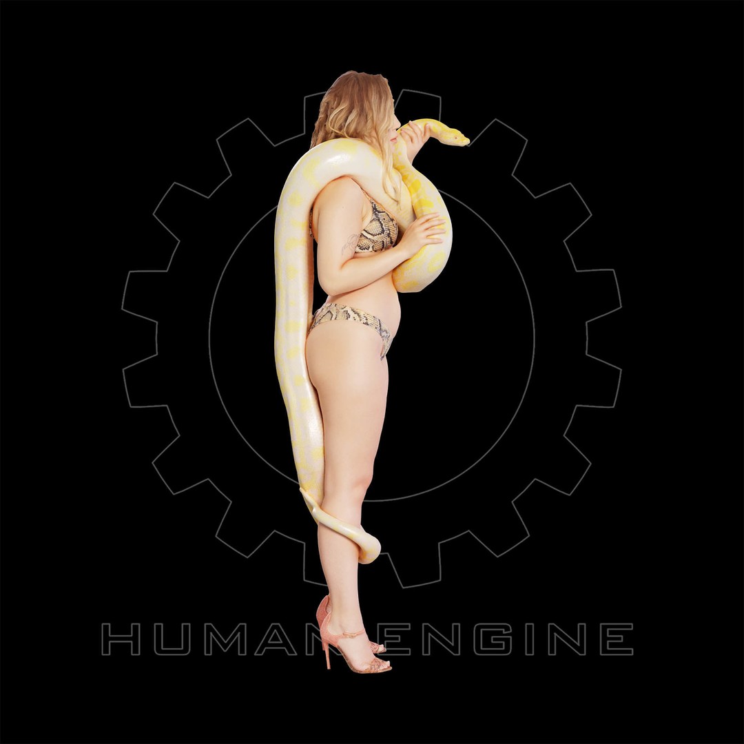 Female Scan 3D Model – Woman Holding Snake, Game Ready, PBR - View 7
