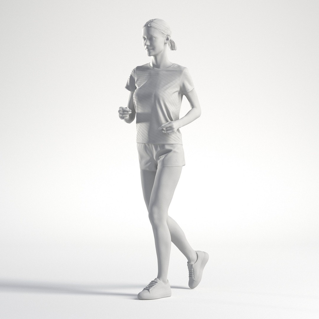 Woman 3D Model – Low Poly ActiveWear Character for Animation - View 10