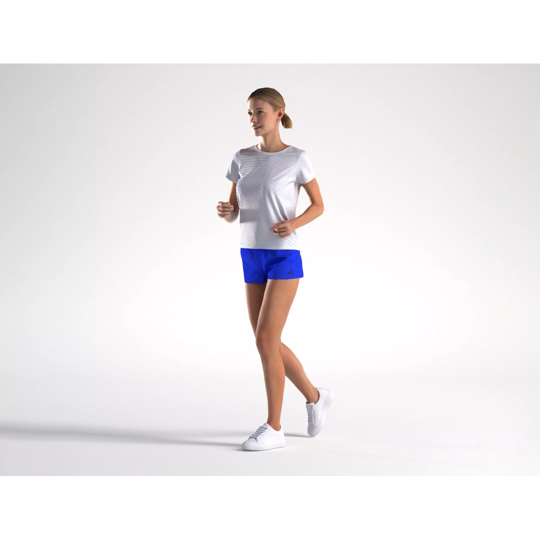Woman 3D Model – Low Poly ActiveWear Character for Animation - View 2
