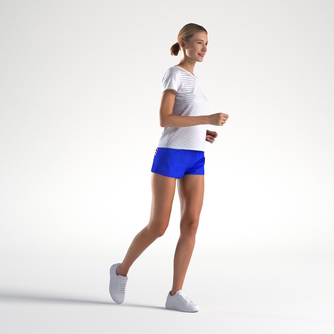 Woman 3D Model – Low Poly ActiveWear Character for Animation - View 4