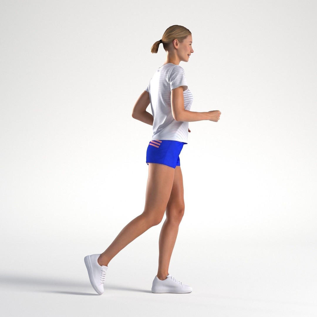 Woman 3D Model – Low Poly ActiveWear Character for Animation - View 5