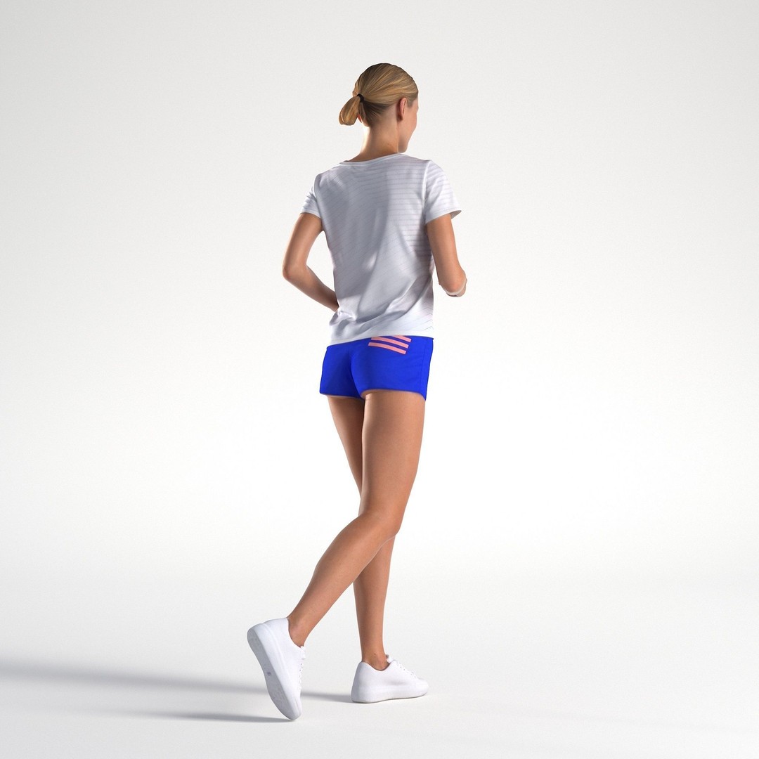 Woman 3D Model – Low Poly ActiveWear Character for Animation - View 6