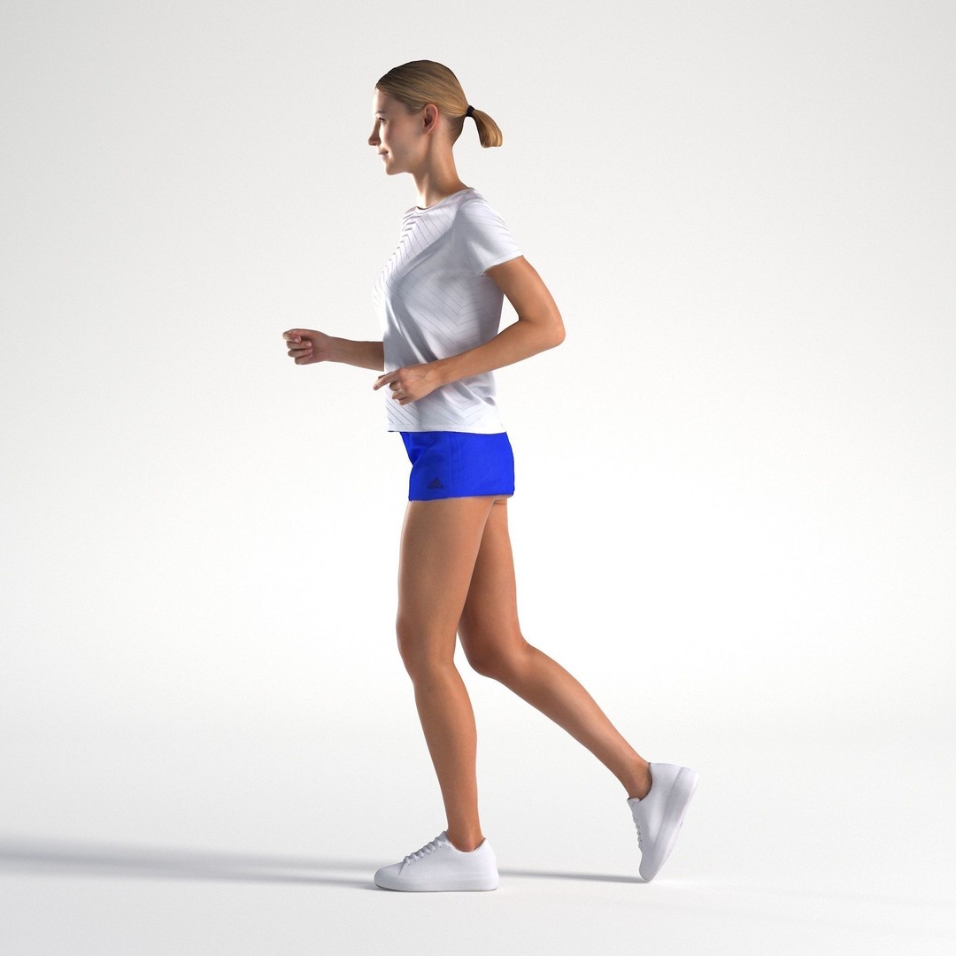 Woman 3D Model – Low Poly ActiveWear Character for Animation - View 9