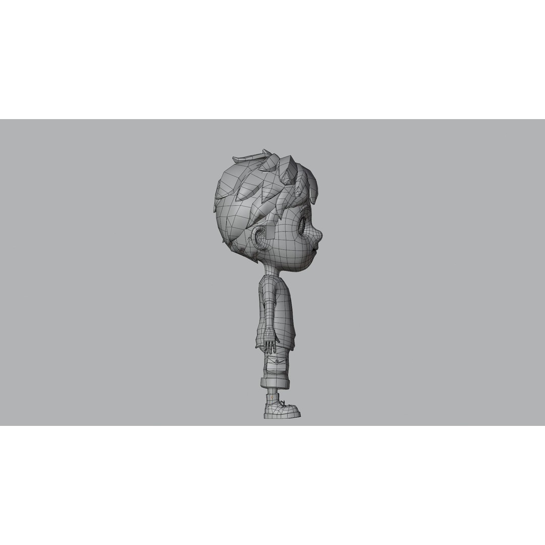Kain Cartoon Boy Character 3D Model – Low Poly Rigged Asset, FBX, Blender - View 18