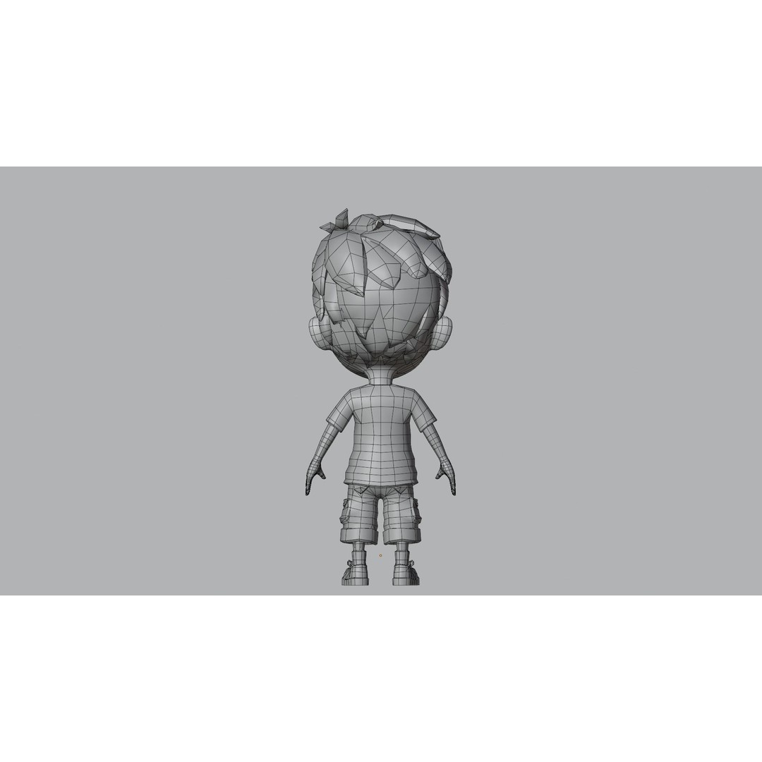 Kain Cartoon Boy Character 3D Model – Low Poly Rigged Asset, FBX, Blender - View 19