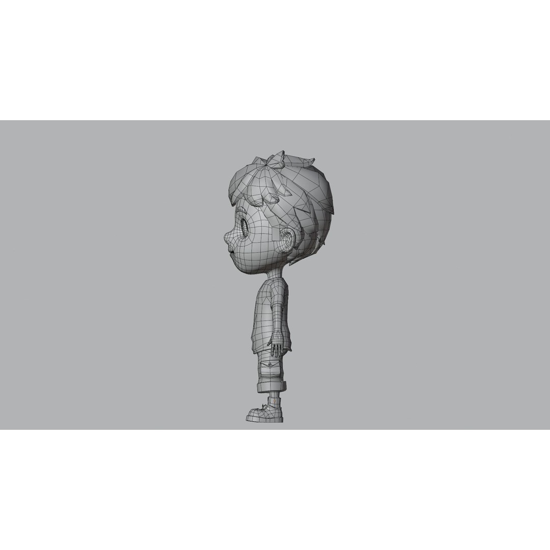 Kain Cartoon Boy Character 3D Model – Low Poly Rigged Asset, FBX, Blender - View 20