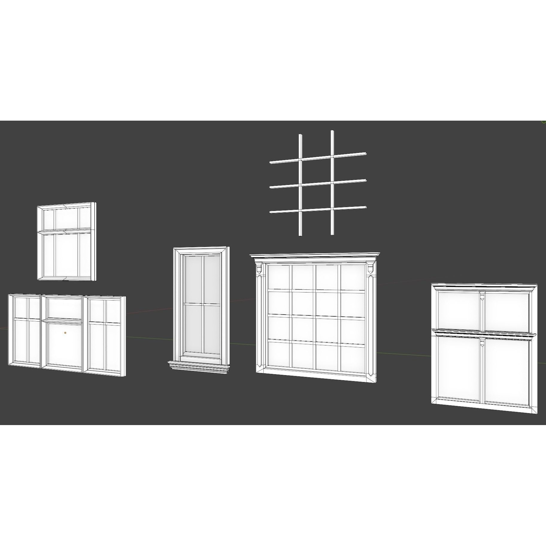 Old Windows Pack - Low-Poly Game-Ready 3D Model - View 7