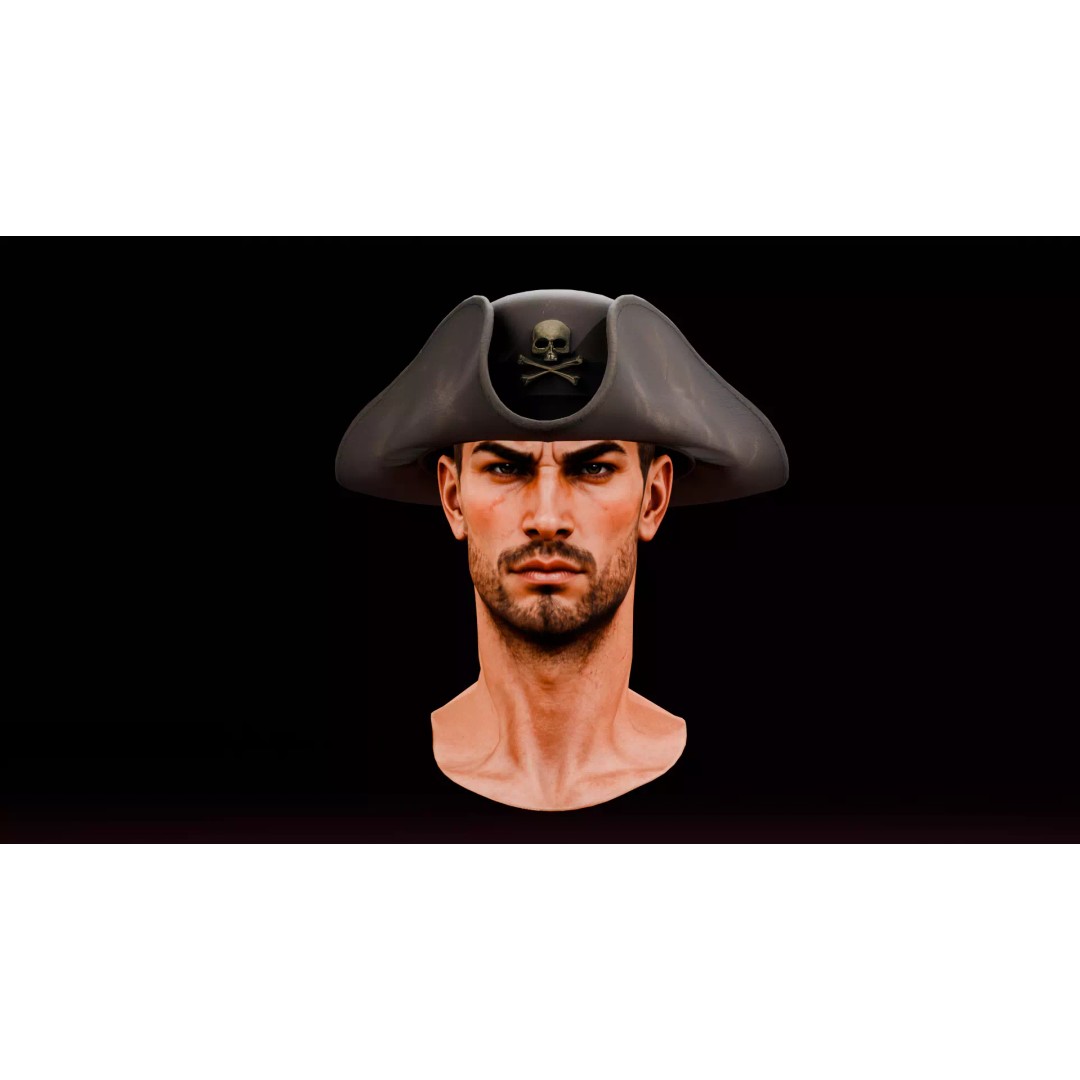 Pirate Captain 3D Model – Rigged Low-Poly Character, FBX - View 6