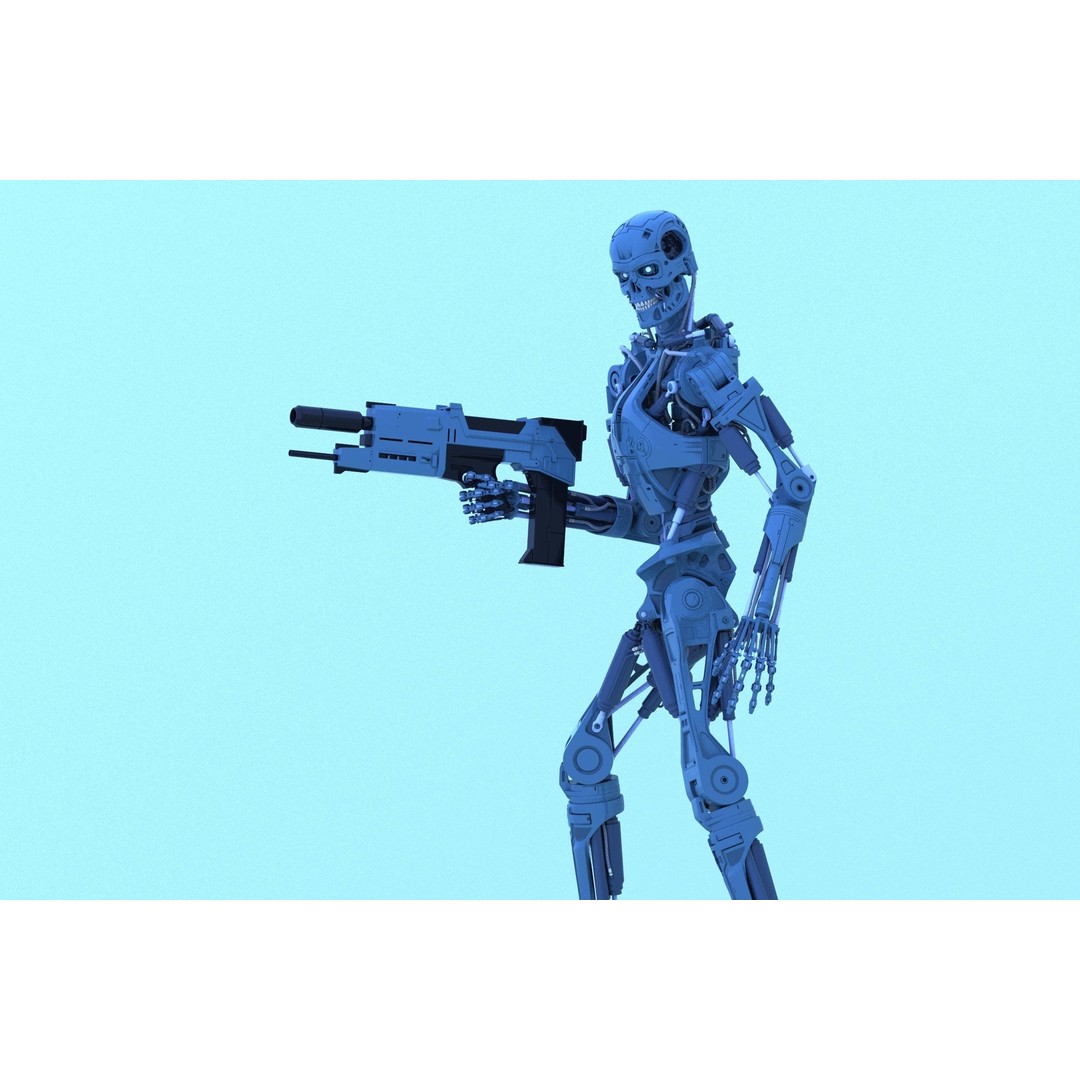 Terminator T-800 Endoskeleton 3D Model – High-Detail Rigged Character, FBX