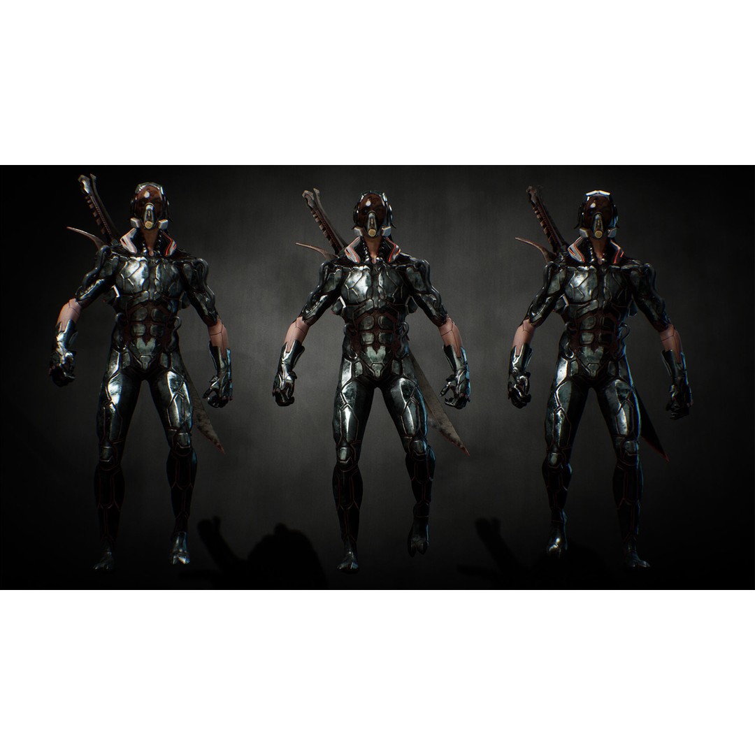 Biochemical Monster 3D Model – Low Poly Rigged Character, FBX - View 22