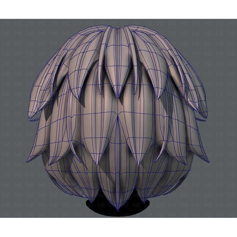 Boy Hair 3D Model – Low Poly Cartoon Style for Animation, FBX - View 15