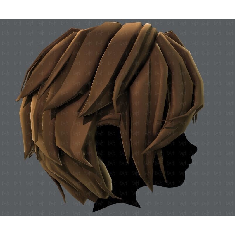 Boy Hair 3D Model – Low Poly Cartoon Style for Animation, FBX - View 21