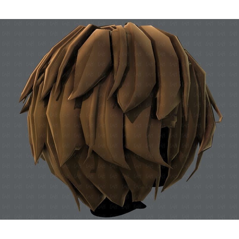 Boy Hair 3D Model – Low Poly Cartoon Style for Animation, FBX - View 22