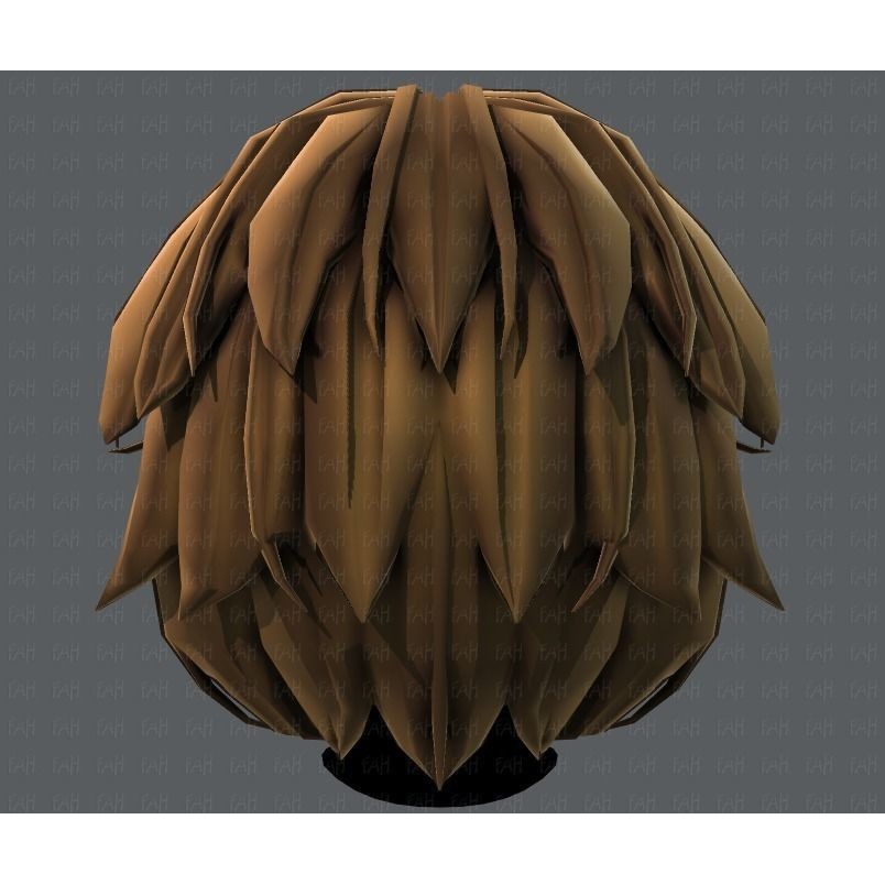 Boy Hair 3D Model – Low Poly Cartoon Style for Animation, FBX - View 23