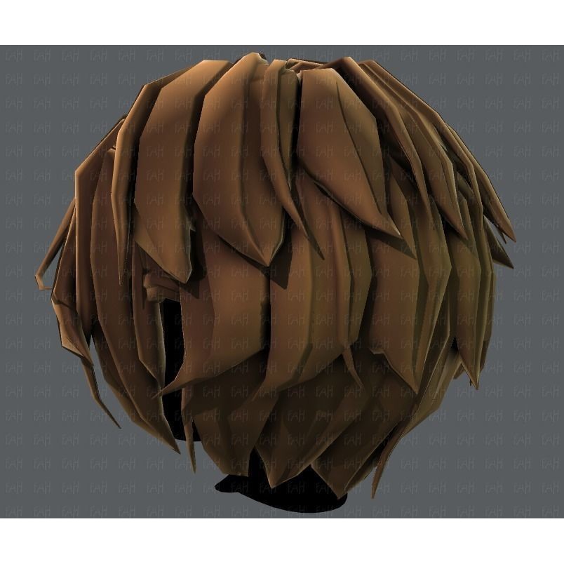 Boy Hair 3D Model – Low Poly Cartoon Style for Animation, FBX - View 24