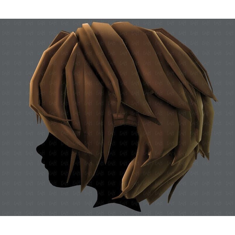 Boy Hair 3D Model – Low Poly Cartoon Style for Animation, FBX - View 25