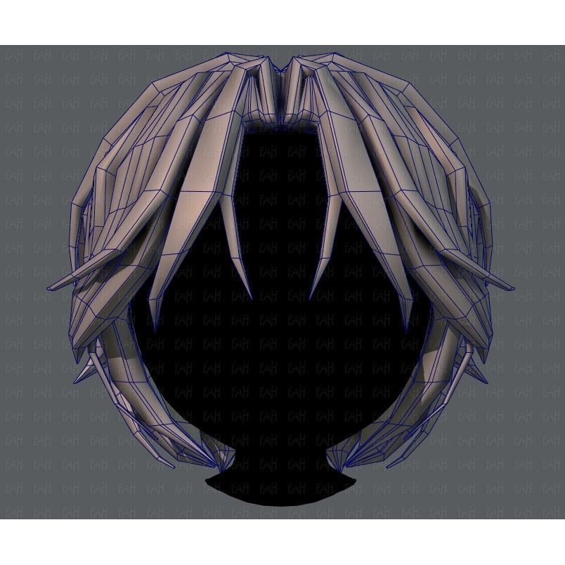Boy Hair 3D Model – Low Poly Cartoon Style for Animation, FBX - View 27