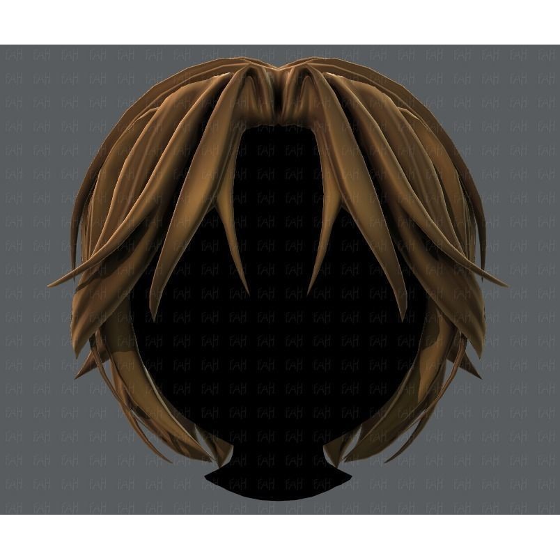 Boy Hair 3D Model – Low Poly Cartoon Style for Animation, FBX - View 3