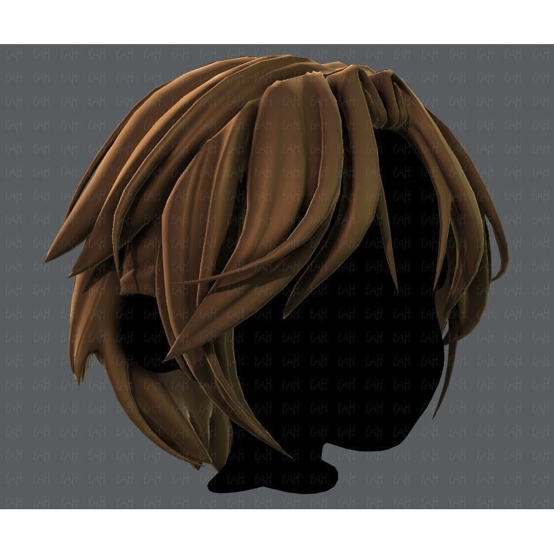 Boy Hair 3D Model – Low Poly Cartoon Style for Animation, FBX - View 4