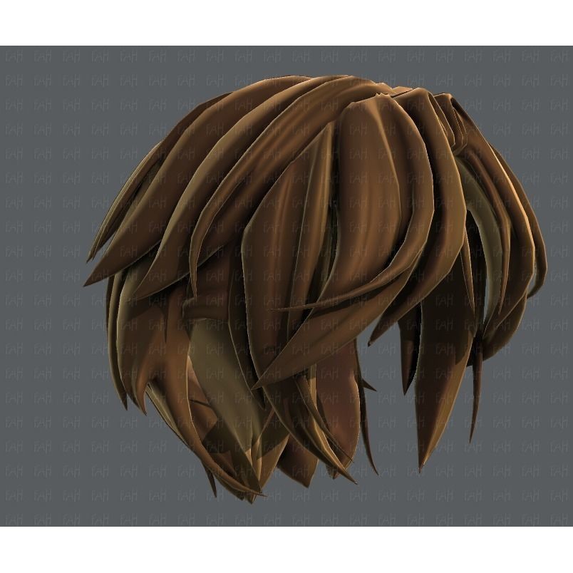 Boy Hair 3D Model – Low Poly Cartoon Style for Animation, FBX - View 43