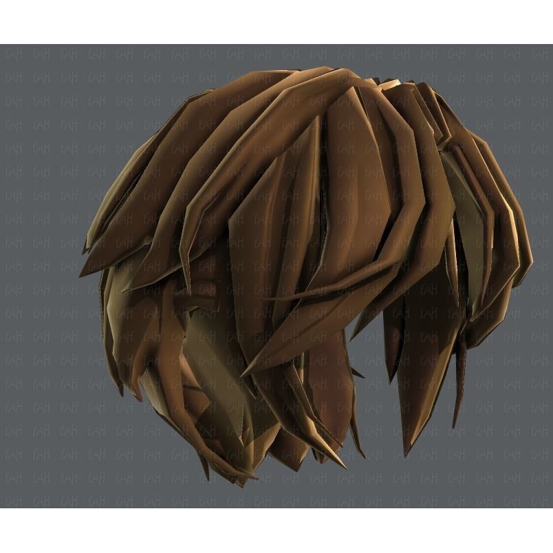 Boy Hair 3D Model – Low Poly Cartoon Style for Animation, FBX - View 45