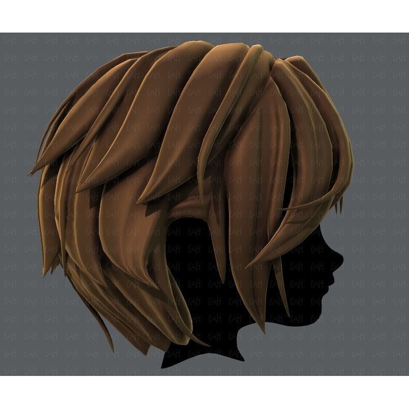Boy Hair 3D Model – Low Poly Cartoon Style for Animation, FBX - View 5
