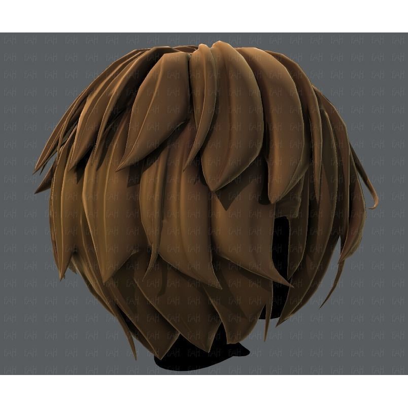 Boy Hair 3D Model – Low Poly Cartoon Style for Animation, FBX - View 6