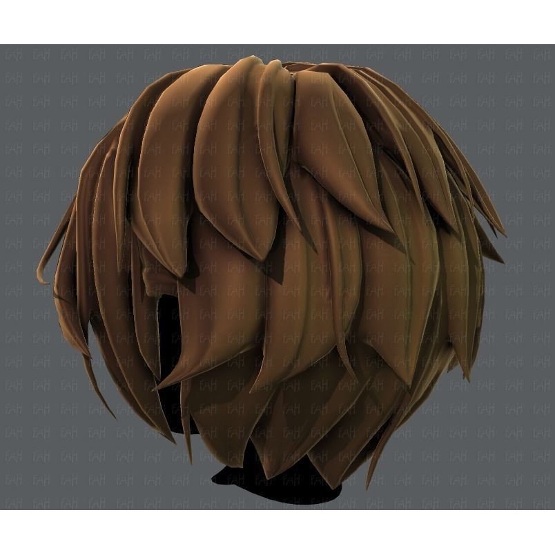 Boy Hair 3D Model – Low Poly Cartoon Style for Animation, FBX - View 8