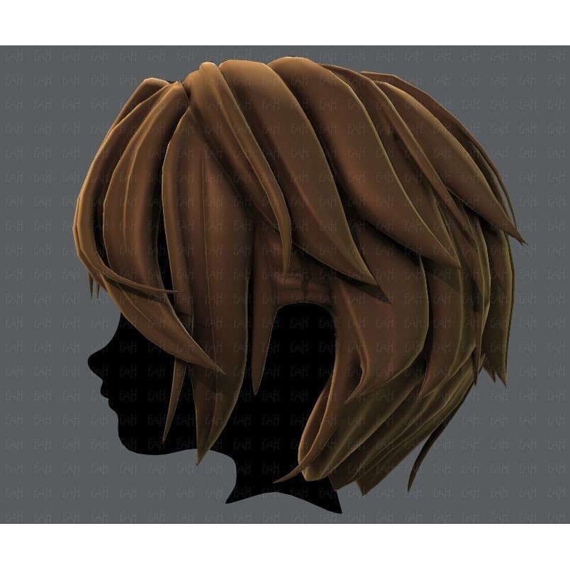 Boy Hair 3D Model – Low Poly Cartoon Style for Animation, FBX - View 9