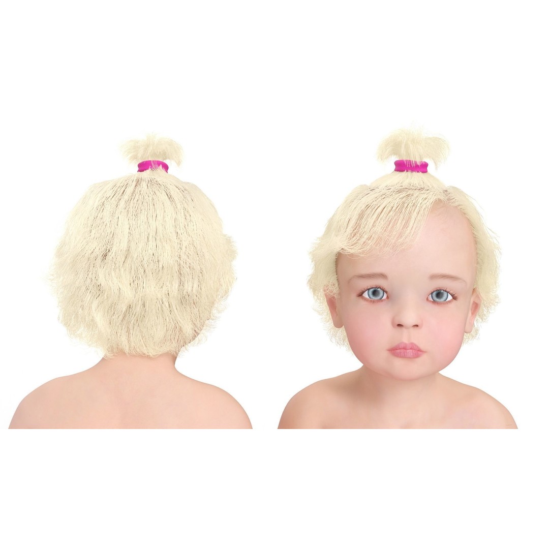Toddler Girl on Potty 3D Model – High Quality Character Asset, PBR Textures - View 10