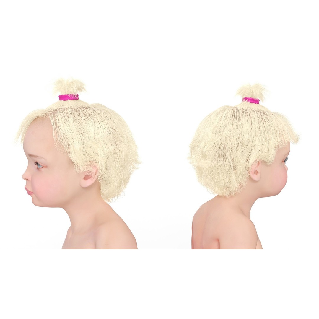 Toddler Girl on Potty 3D Model – High Quality Character Asset, PBR Textures - View 11