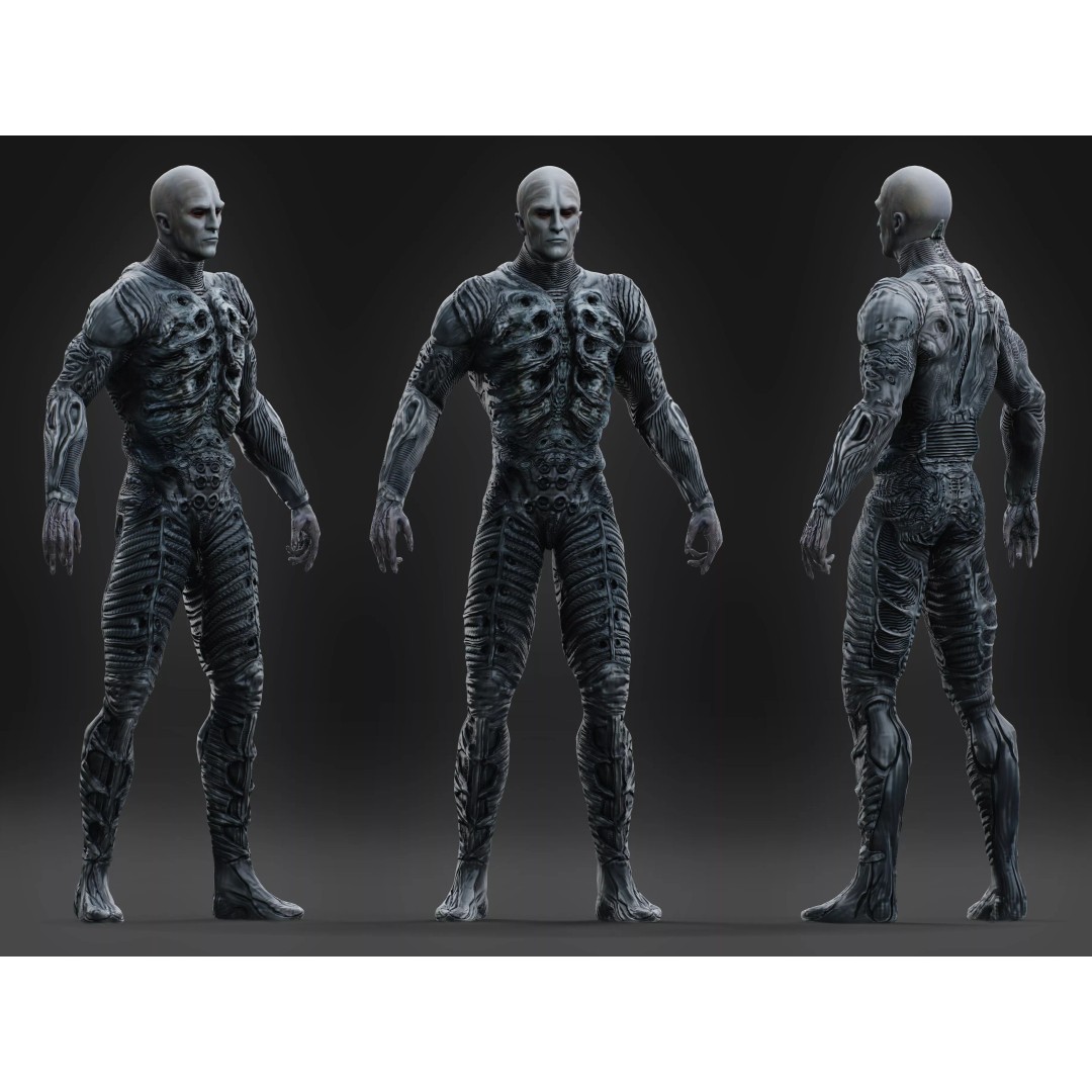 Engineer 3D Model – Low Poly Sci-Fi Character, FBX, Rigged - View 2