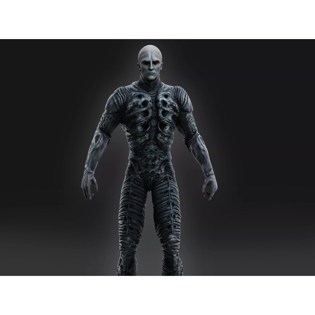 Engineer 3D Model – Low Poly Sci-Fi Character, FBX, Rigged - View 3