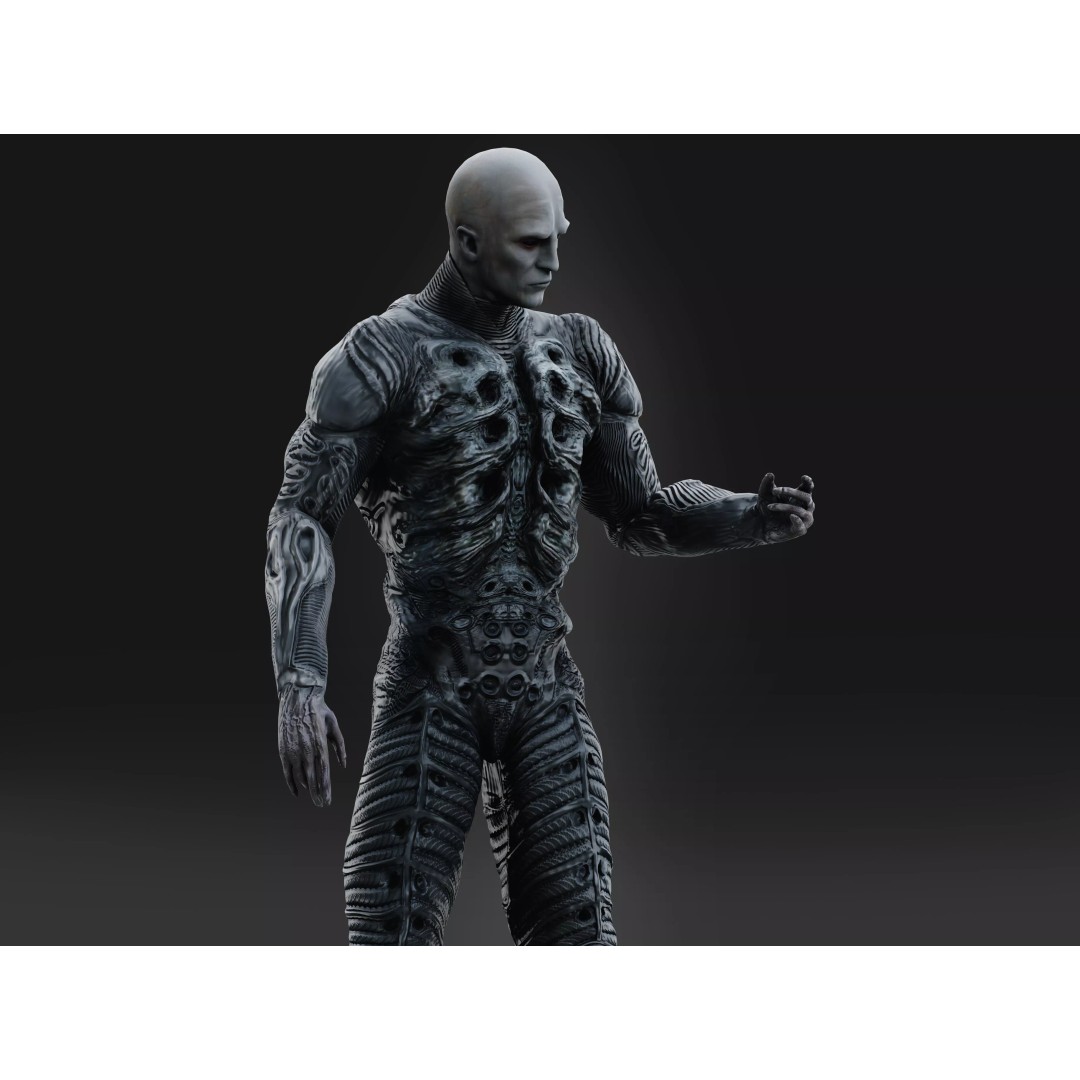Engineer 3D Model – Low Poly Sci-Fi Character, FBX, Rigged - View 8