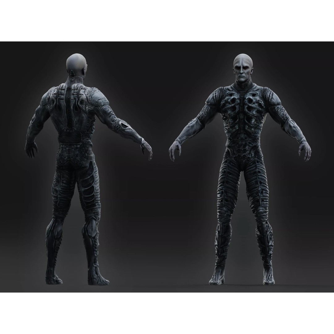 Engineer 3D Model – Low Poly Sci-Fi Character, FBX, Rigged - View 9