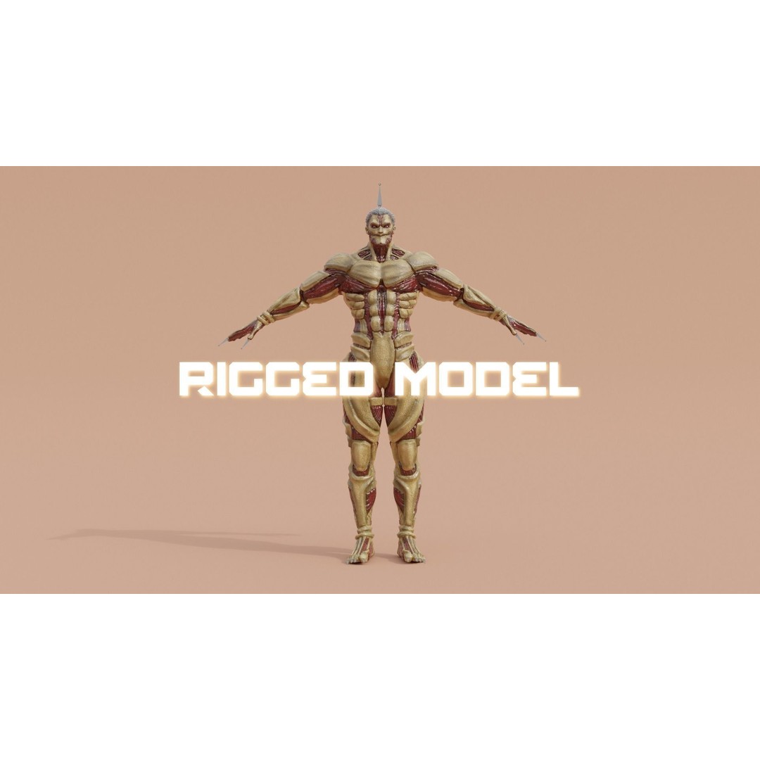 Armored Titan Reiner Braun 3D Model – High Poly Rigged Character, FBX - View 9