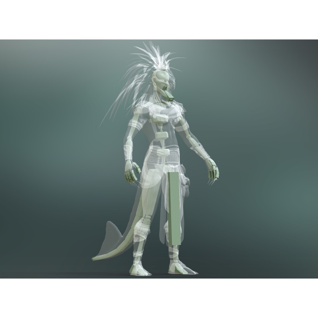 Quetzalcoatl 3D Model – Low Poly Rigged Character with PBR Textures