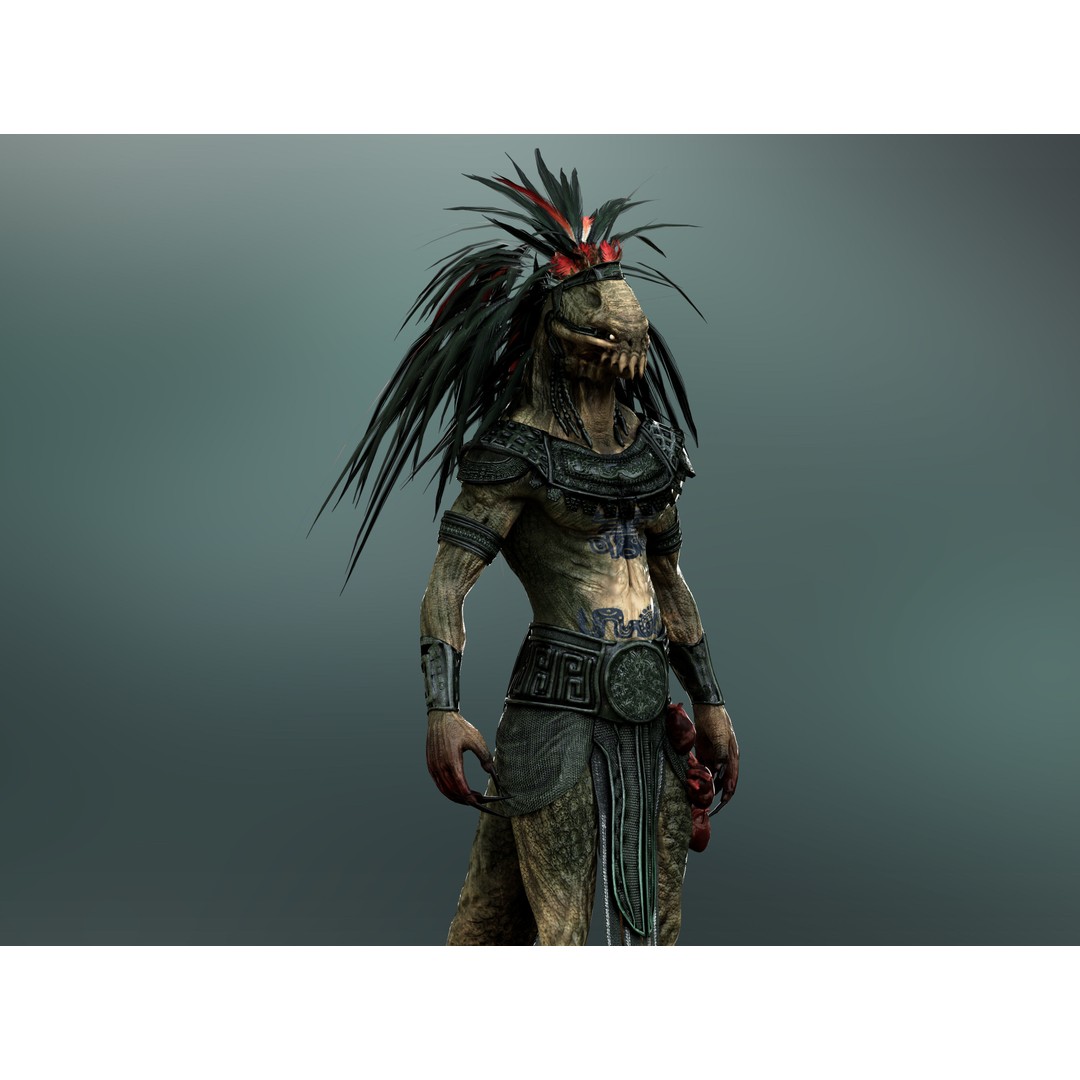 Quetzalcoatl 3D Model – Low Poly Rigged Character with PBR Textures - View 10