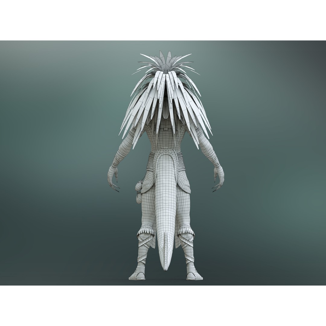 Quetzalcoatl 3D Model – Low Poly Rigged Character with PBR Textures - View 12
