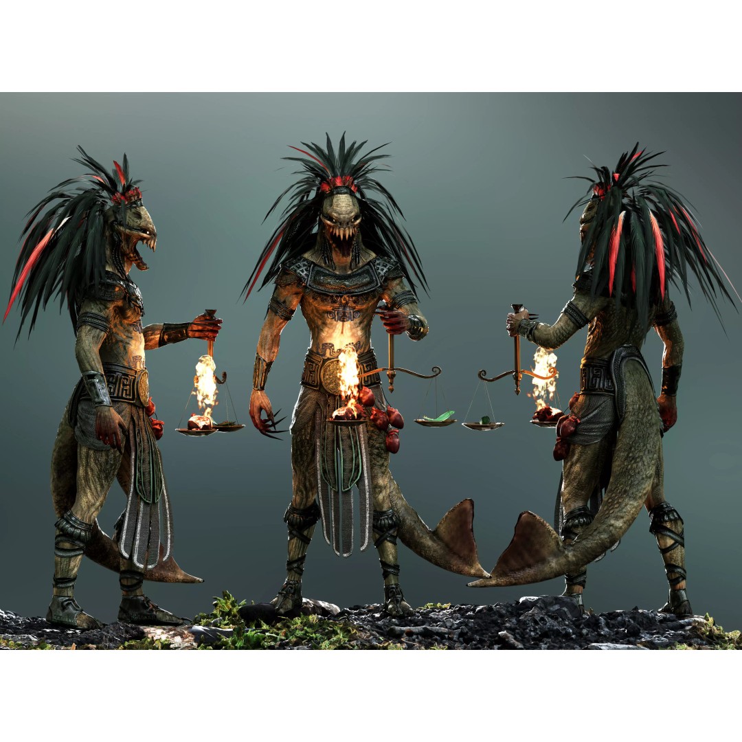 Quetzalcoatl 3D Model – Low Poly Rigged Character with PBR Textures - View 2