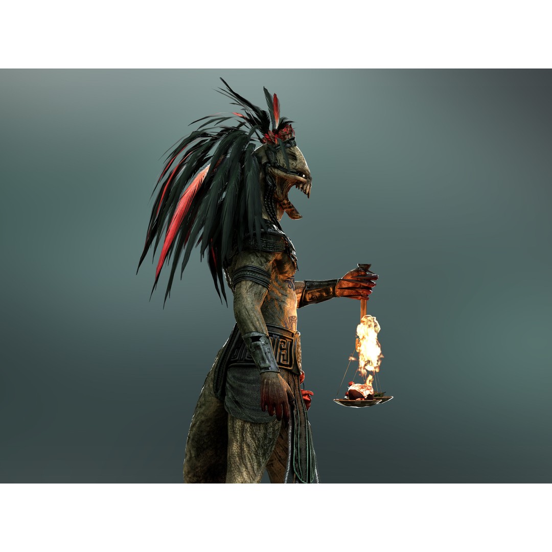 Quetzalcoatl 3D Model – Low Poly Rigged Character with PBR Textures - View 5
