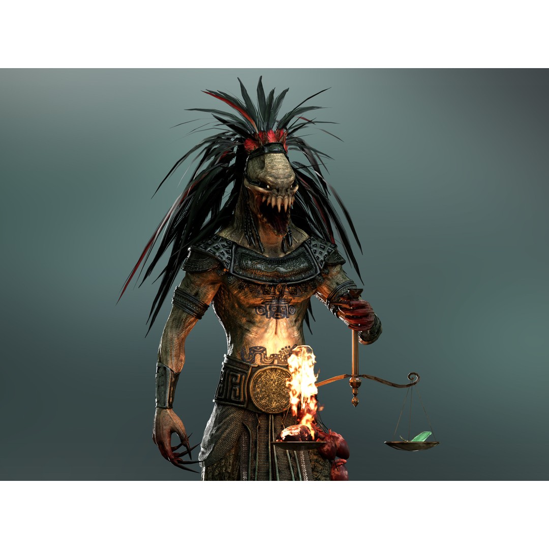 Quetzalcoatl 3D Model – Low Poly Rigged Character with PBR Textures - View 6