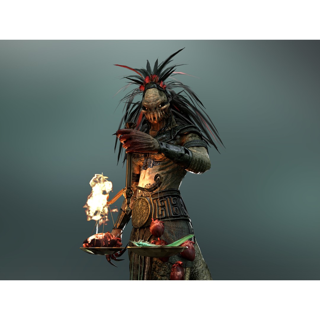 Quetzalcoatl 3D Model – Low Poly Rigged Character with PBR Textures - View 7