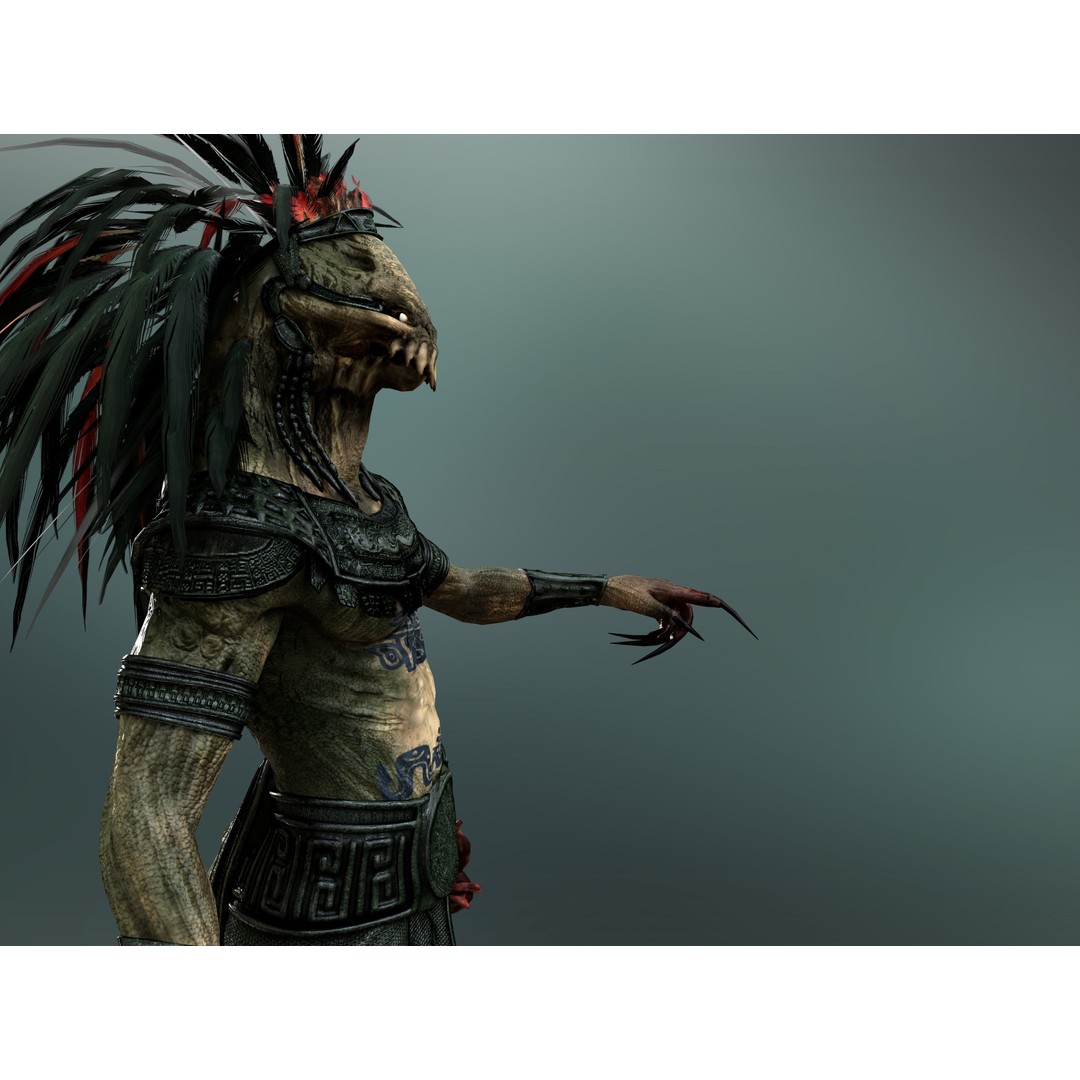 Quetzalcoatl 3D Model – Low Poly Rigged Character with PBR Textures - View 8