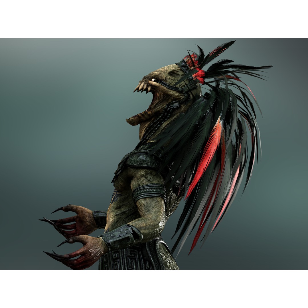 Quetzalcoatl 3D Model – Low Poly Rigged Character with PBR Textures - View 9