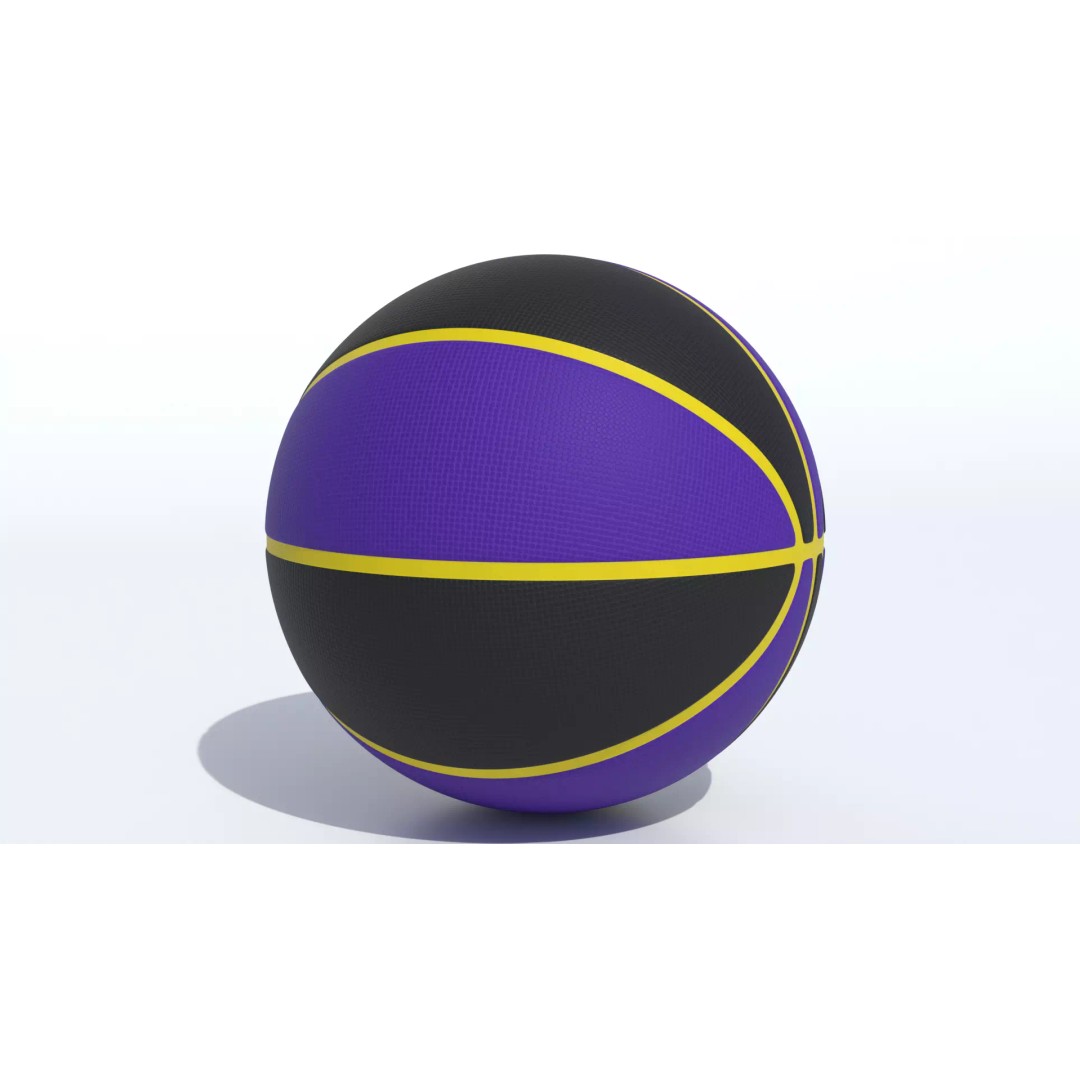 Los Angeles Lakers Basketball 3D Model – PBR Textured, Game Ready Formats - View 6