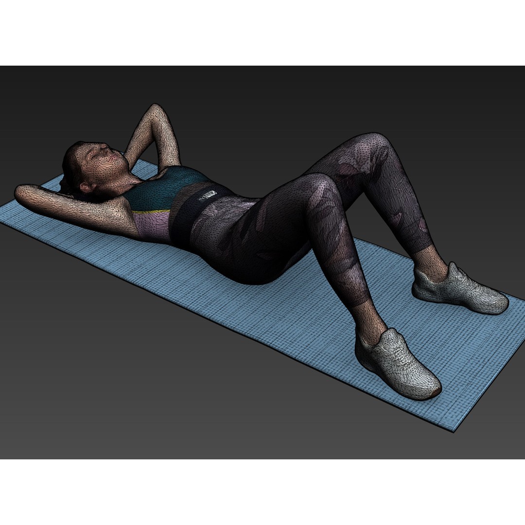 Stylized Fitness Character 3D Model – Low Poly Gym Asset, FBX